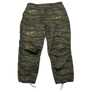 Vintage 70s Tiger Stripe US Military BDU Cargo Pants Men's XL Talon Zipper